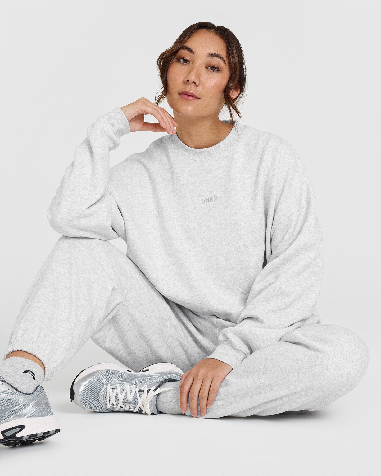 Mid Weight Sweatshirt - Light Grey Marl