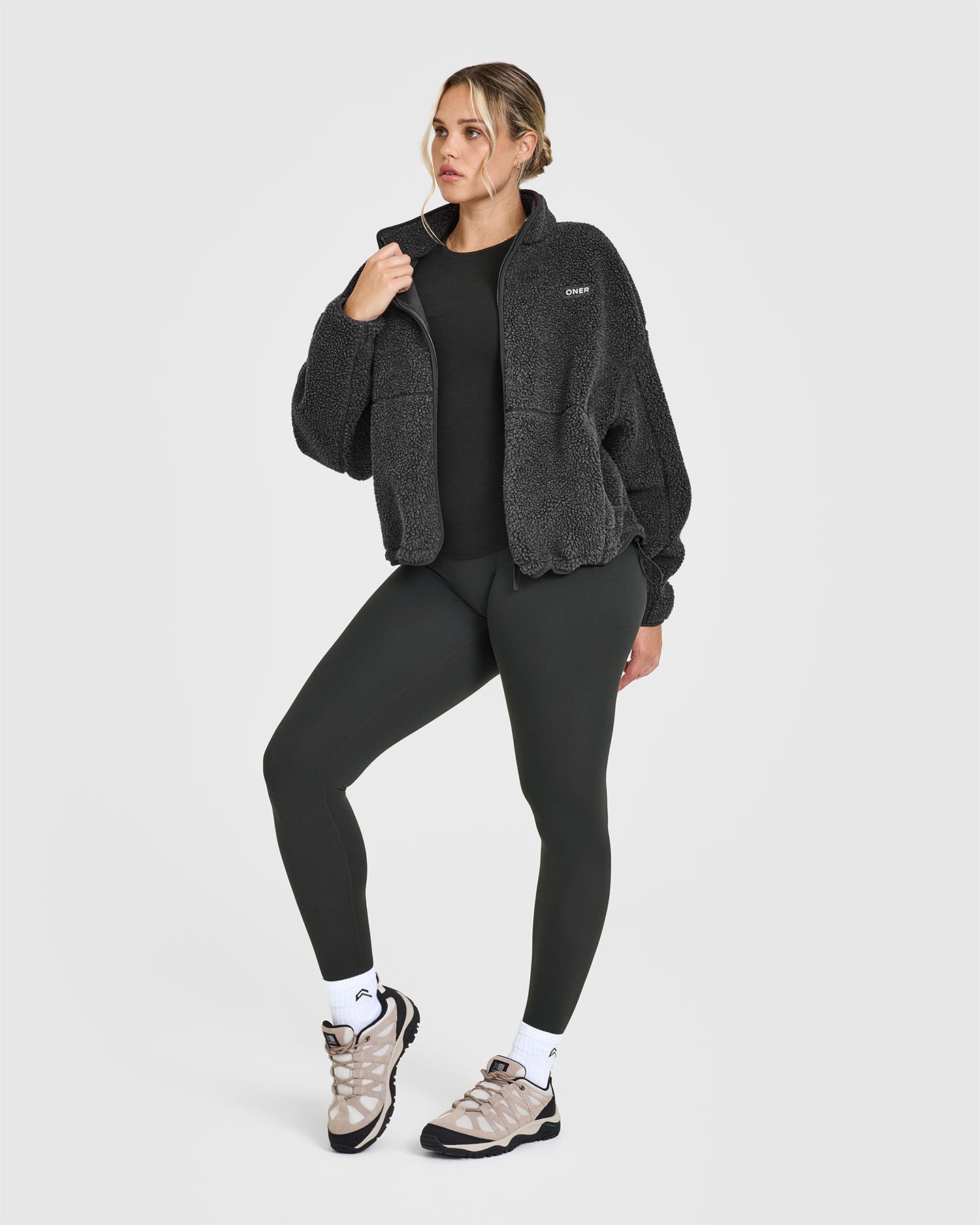 Zip Through Fleece Jacket - Washed Grey