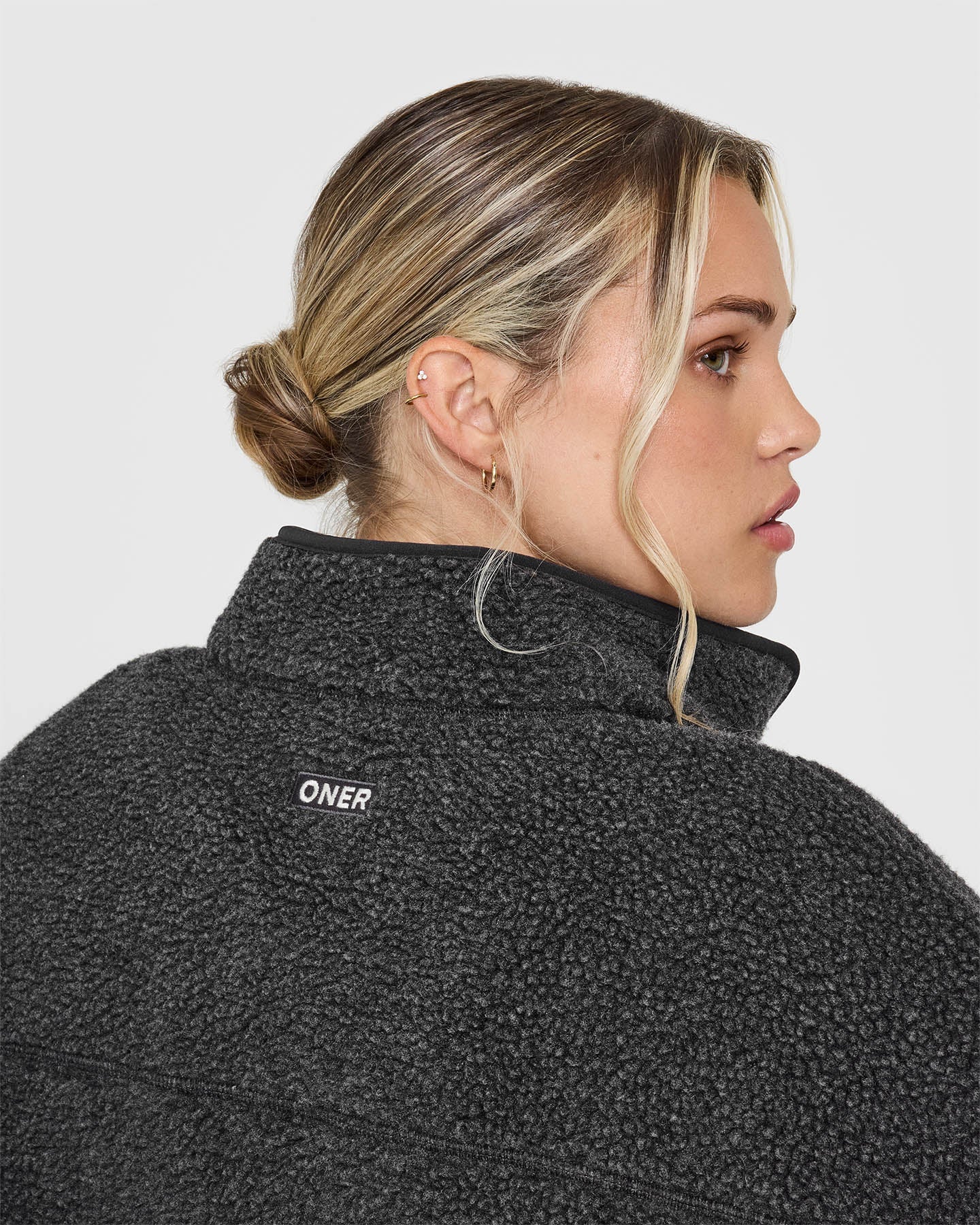 Zip Through Fleece Jacket - Washed Grey