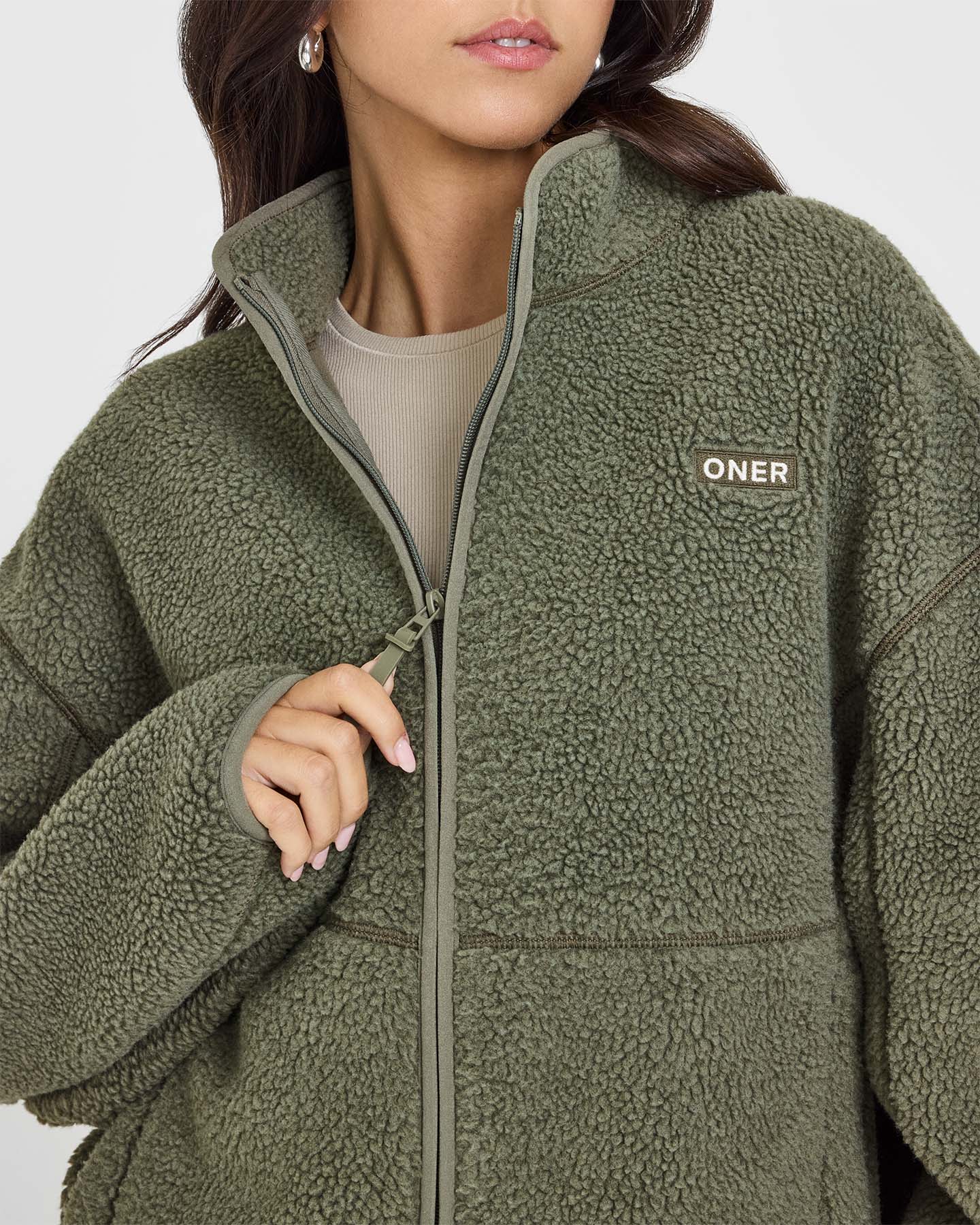 Zip Through Fleece Jacket - Alpine Green