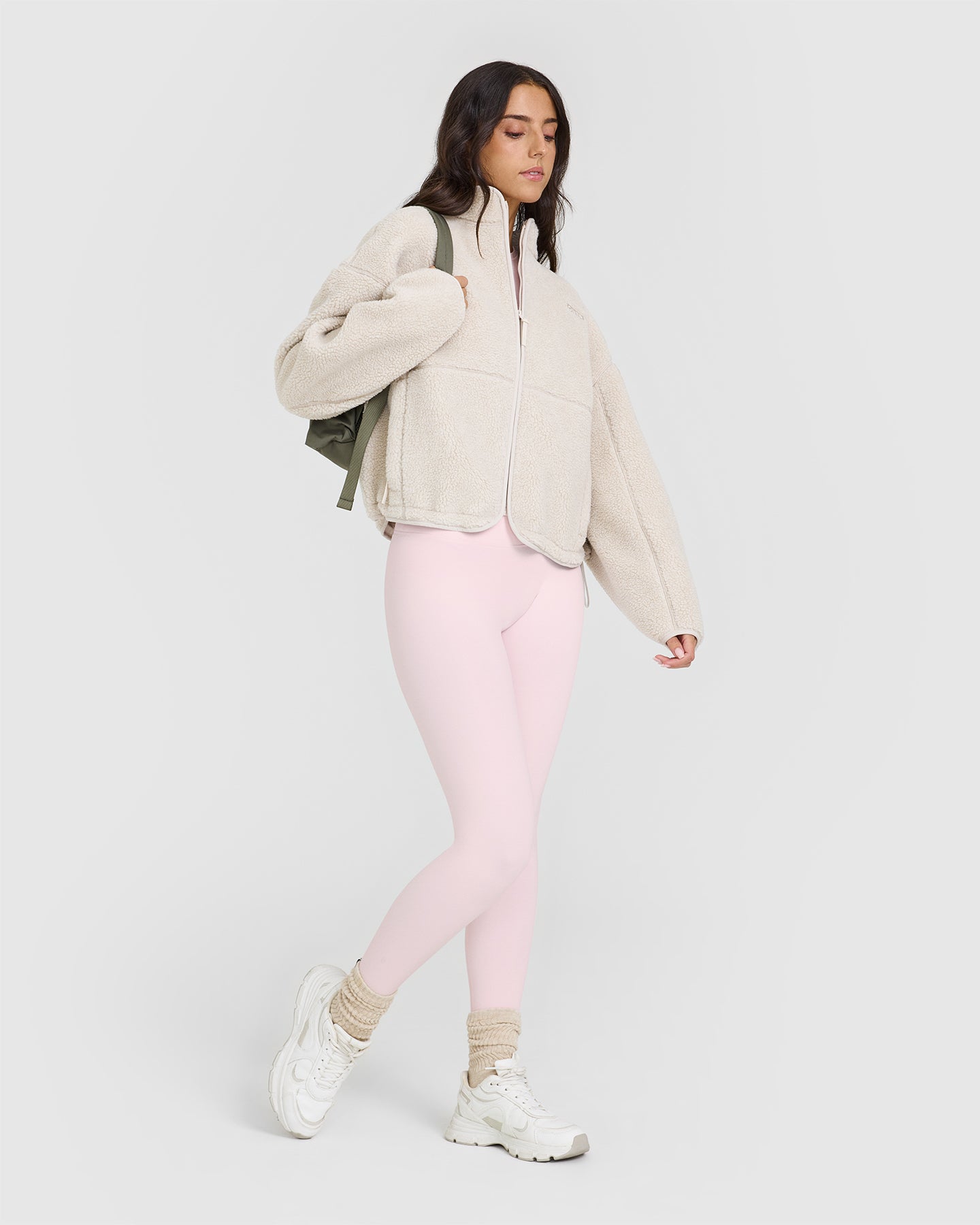 Zip Through Fleece Jacket - Sand
