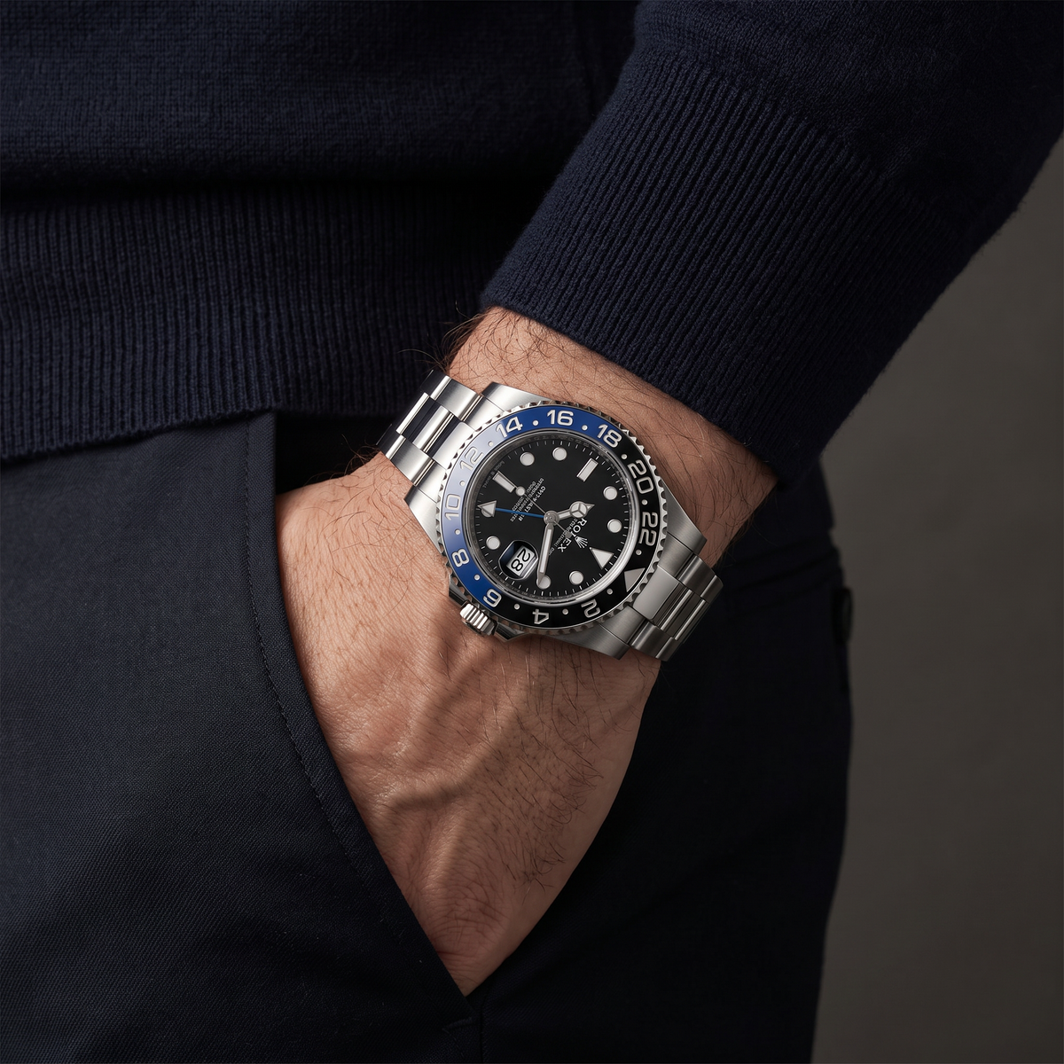 GMT-Master II 116710 Black Blue Batman Bezel Automatic Men's Watch