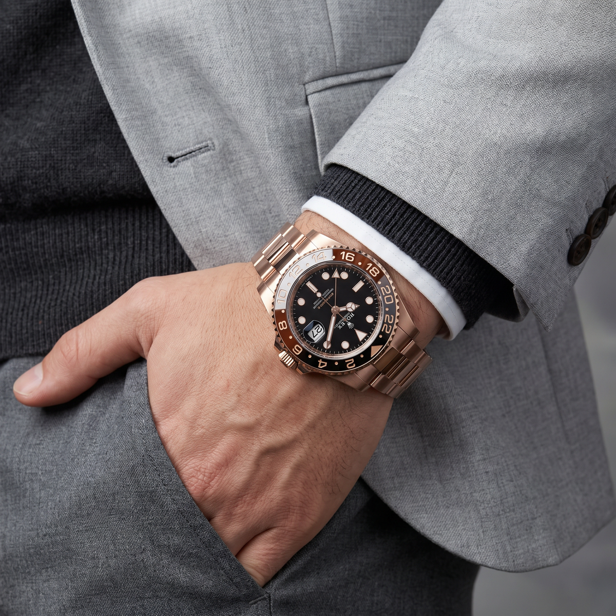 GMT-Master II 126715CHNR ‘Root beer’ Everose Gold Black Dial Automatic Watch