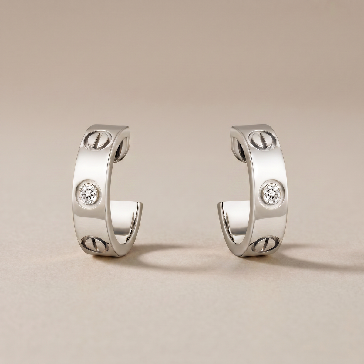 Love 2 Diamonds Hoop Earrings