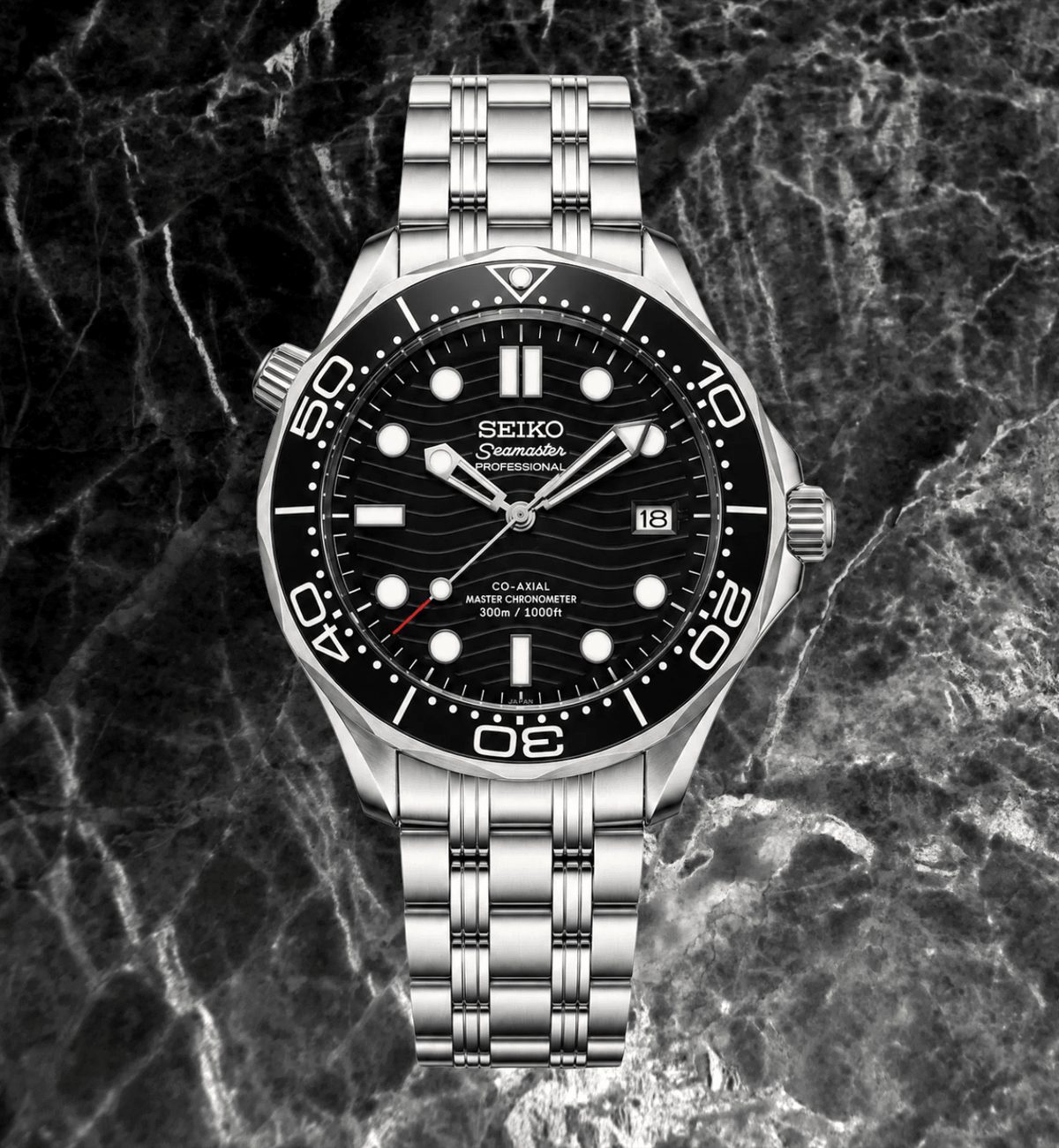 Seiko Mod Seamaster Black