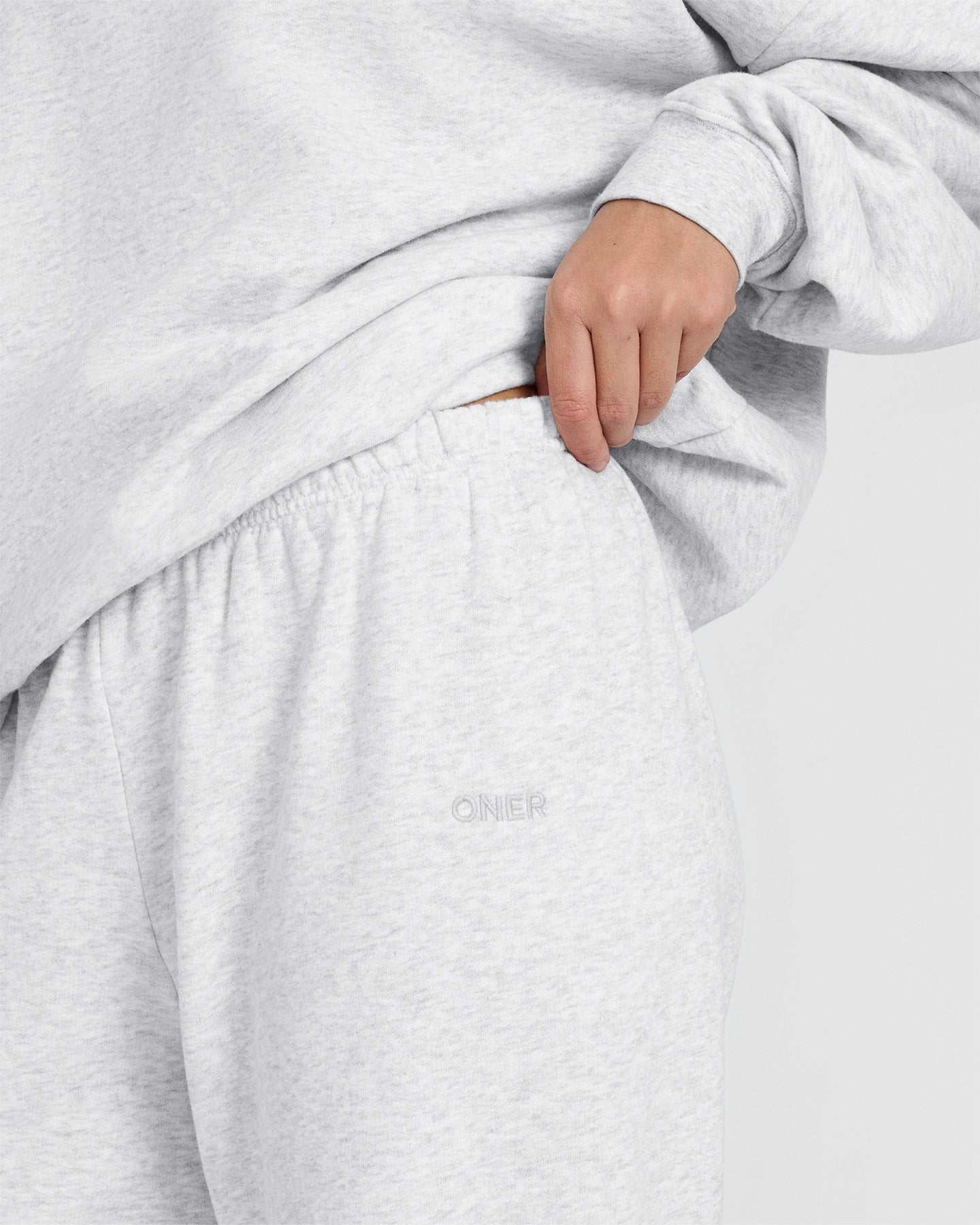 Mid Weight Jogger - Light Grey Marl