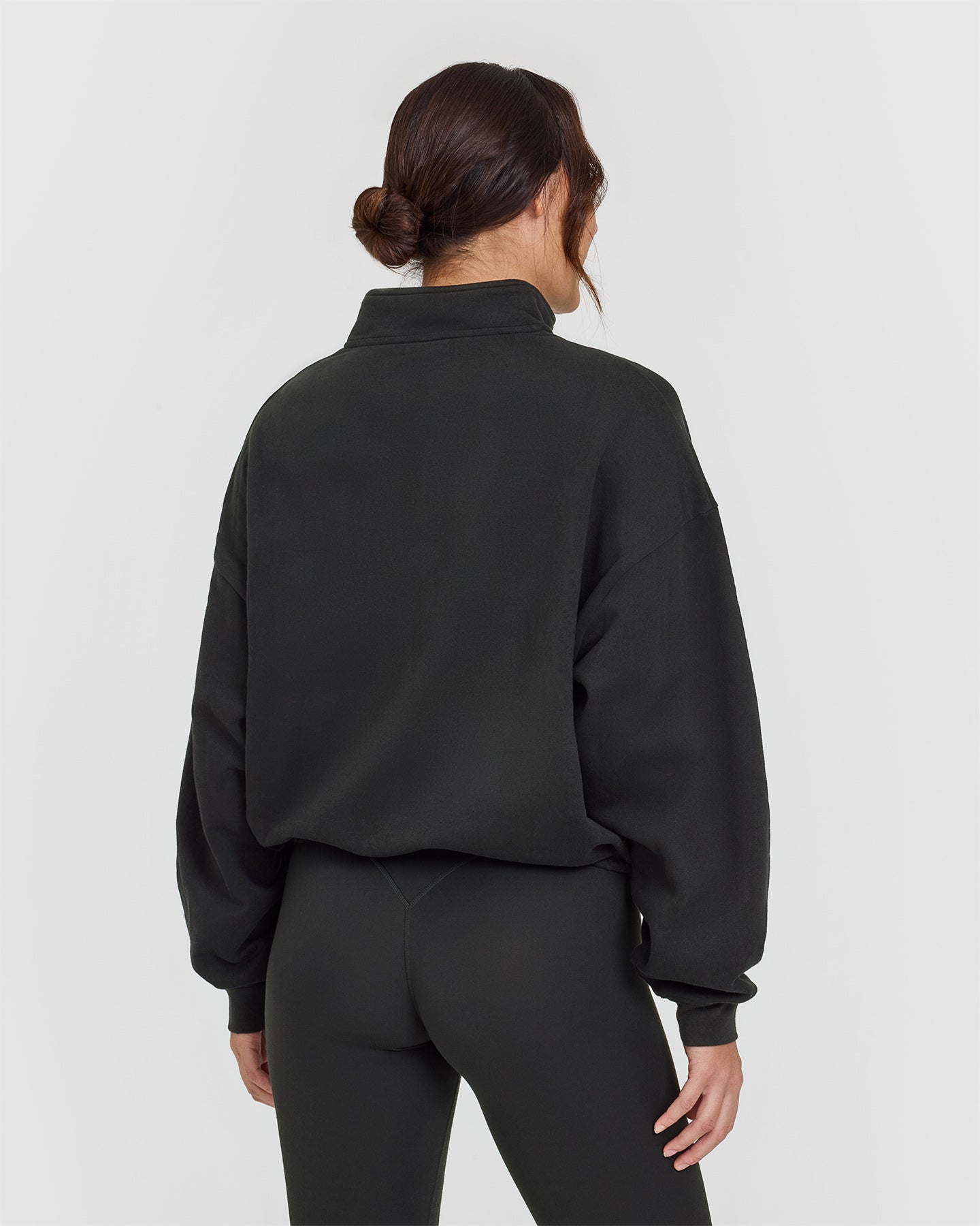 Mid Weight 1/4 Zip Sweatshirt - Black