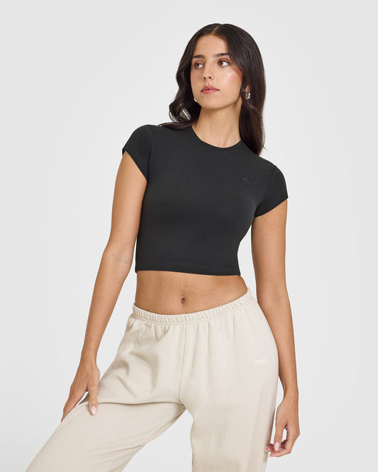 Cotton Icon Baby T-Shirt - Soft Black