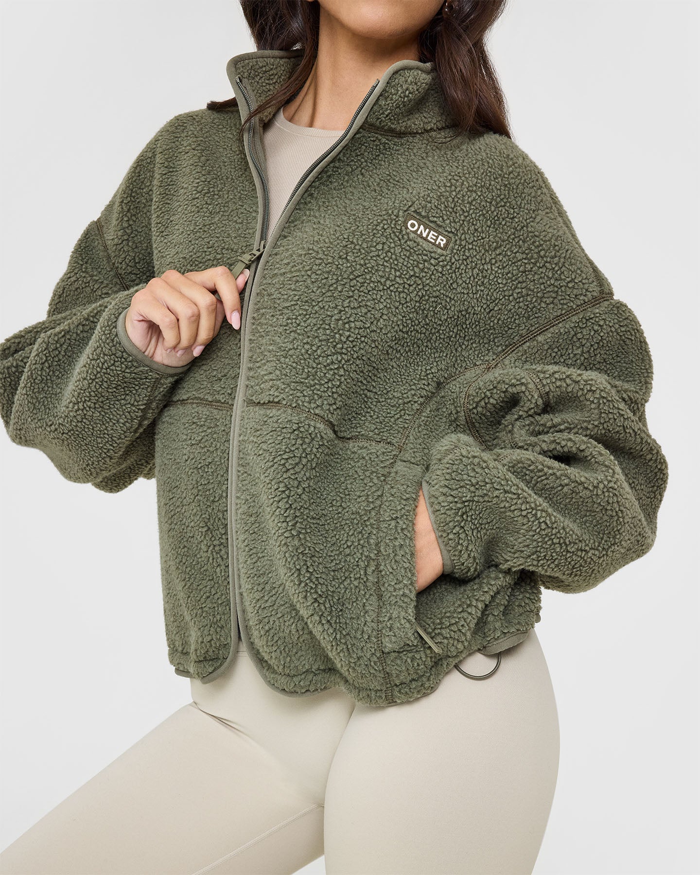 Zip Through Fleece Jacket - Alpine Green