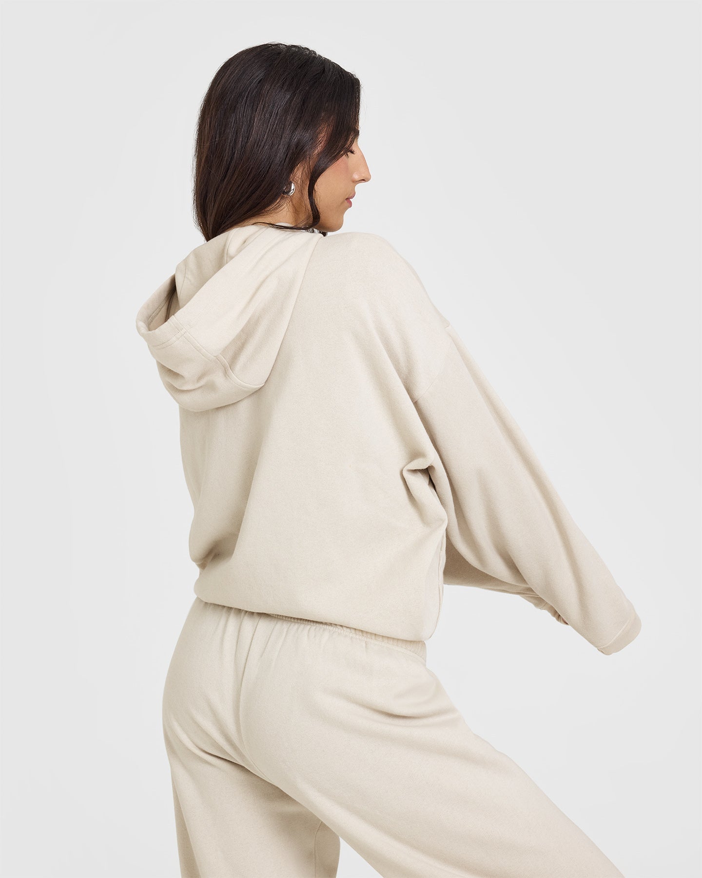 Mid Weight Zip Through Hoodie - Sand