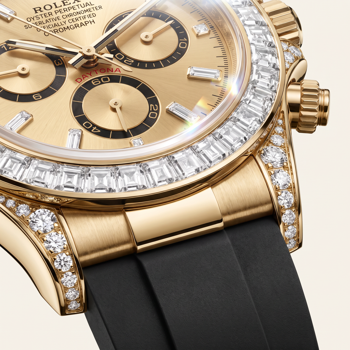 Cosmograph Daytona 126538 Golden Dial Chronograph Diamond-set Automatic Men's Watch