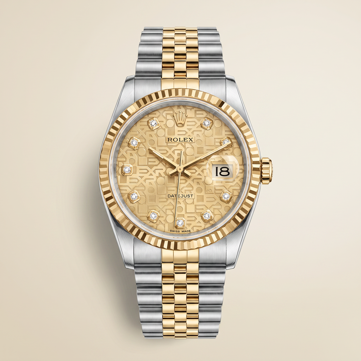 Datejust Golden Computer Dial Stainless Steel Automatic Watch