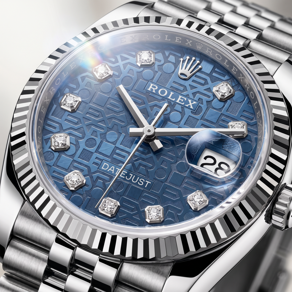 Datejust Blue Computer Dial Stainless Steel Jubilee Automatic Watch