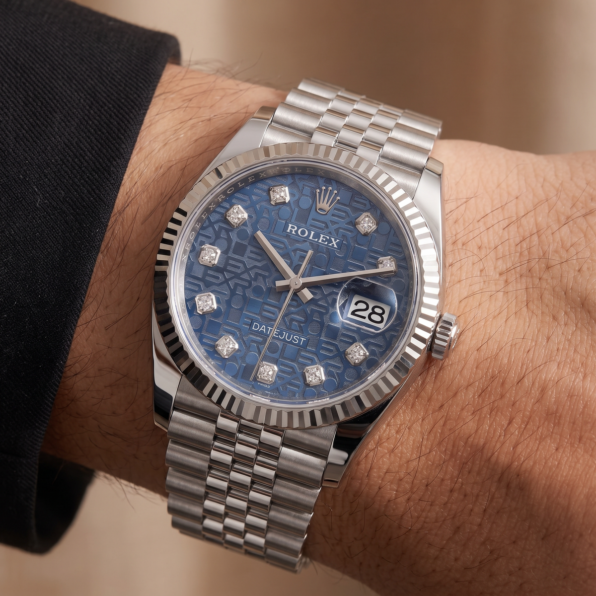 Datejust Blue Computer Dial Stainless Steel Jubilee Automatic Watch