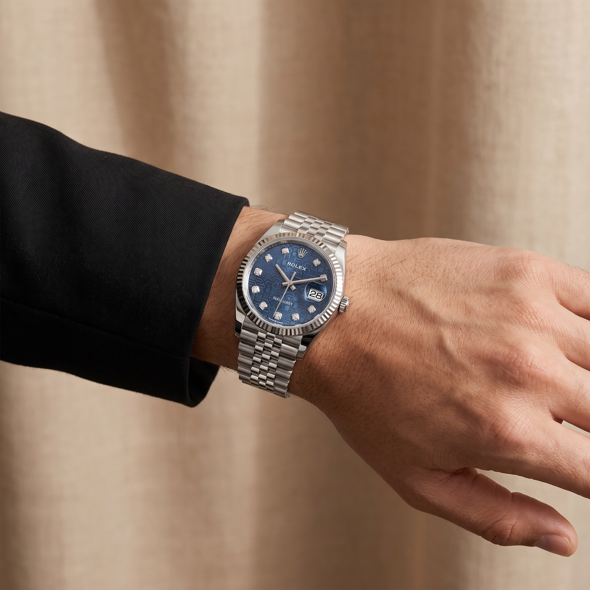 Datejust Blue Computer Dial Stainless Steel Jubilee Automatic Watch