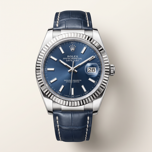 Datejust Blue Dial Leather Strap Automatic Men's Watch