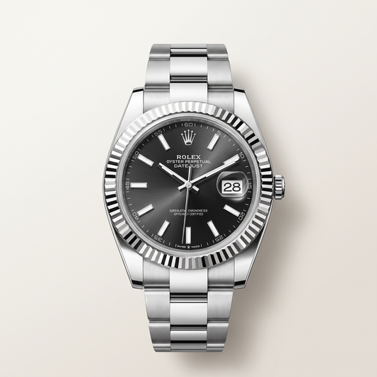 Datejust Bright Black Dial Oystersteel And White Gold Automatic Watch