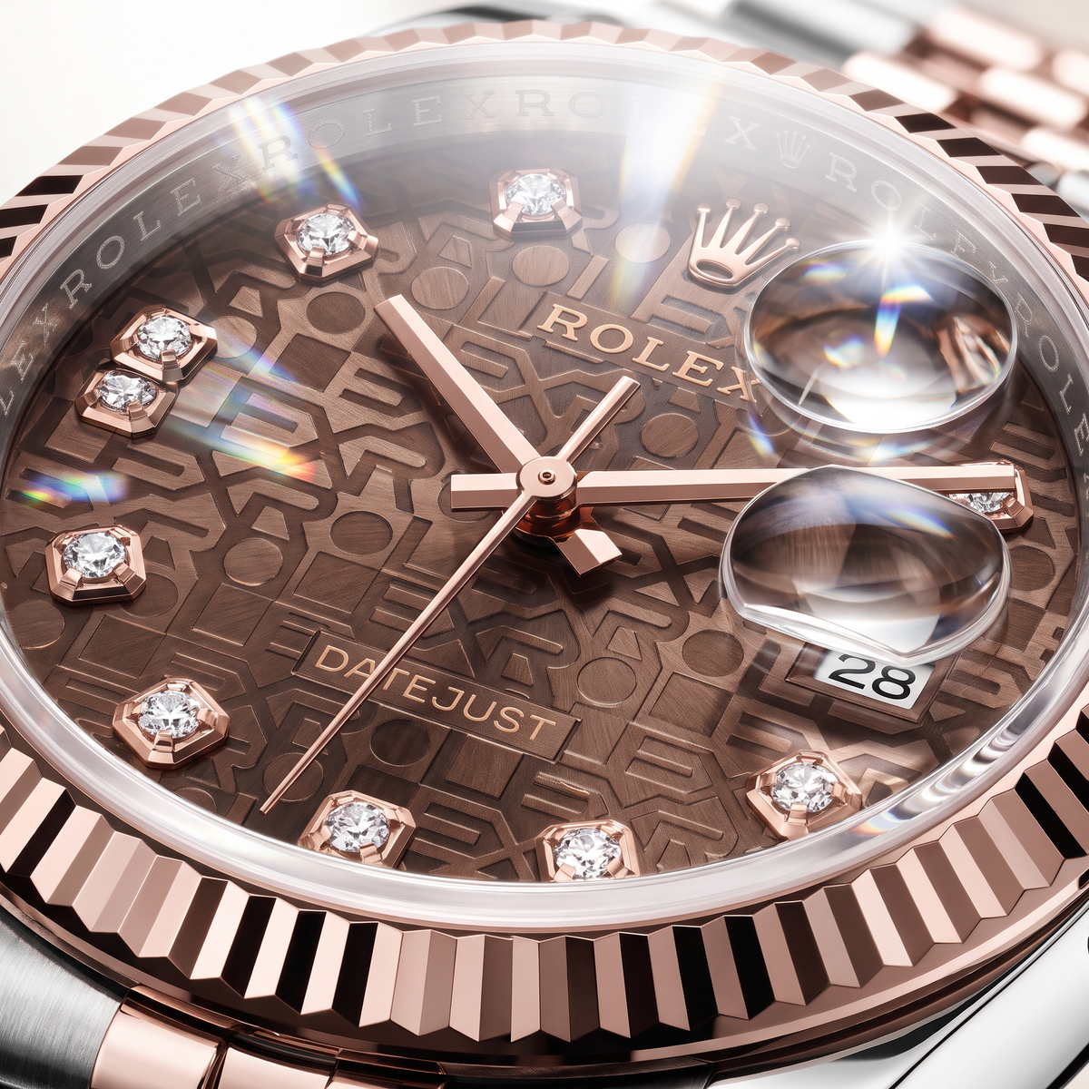 Datejust Chocolate Computer Dial Stainless Steel Rose Tone Automatic Watch