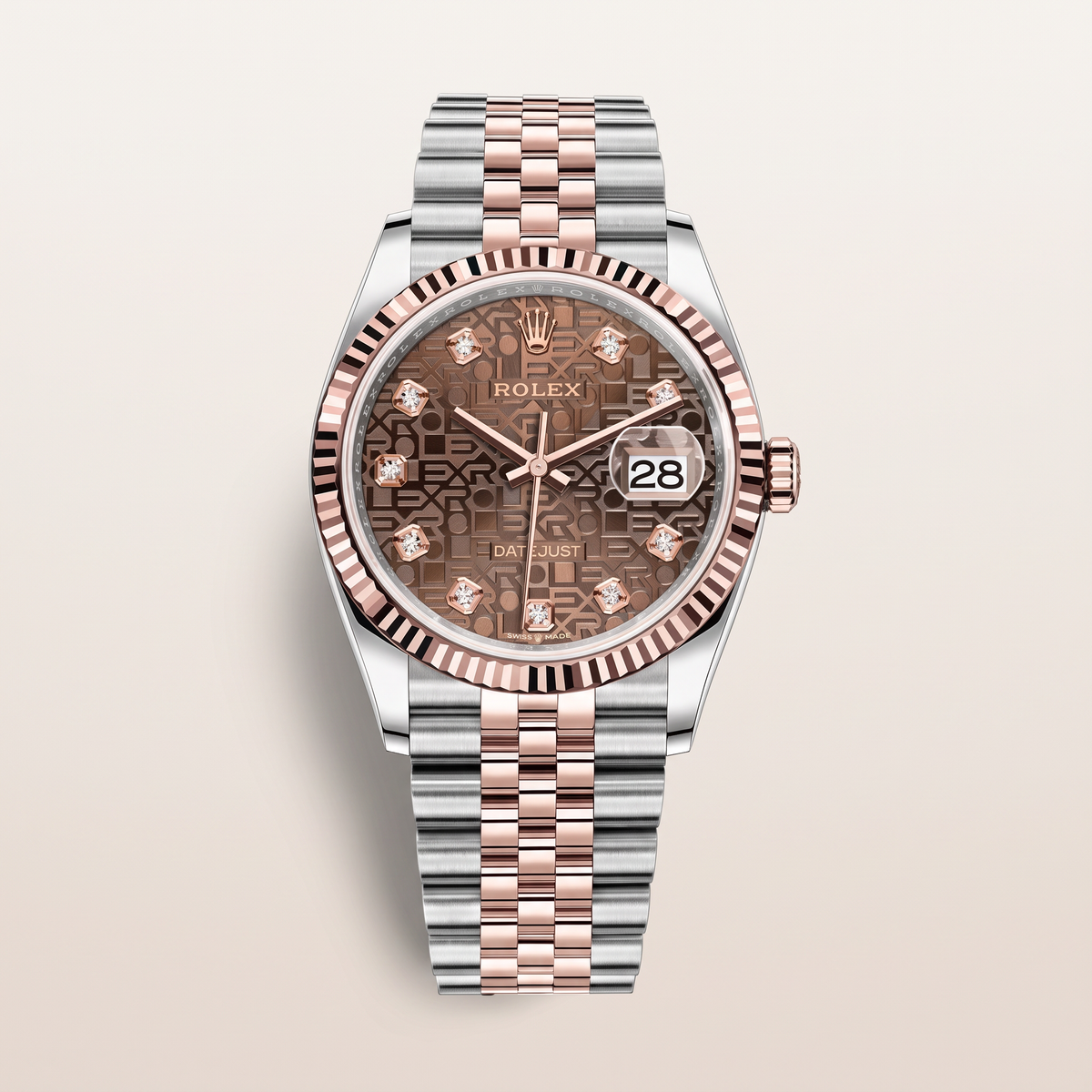 Datejust Chocolate Computer Dial Stainless Steel Rose Tone Automatic Watch