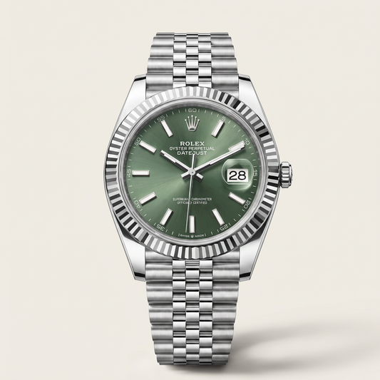Datejust Classic Green Dial Oystersteel And White Gold Men's Watch