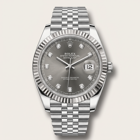 Datejust Dark Grey And Diamonds Dial Stainless Steel Automatic Men's Watch