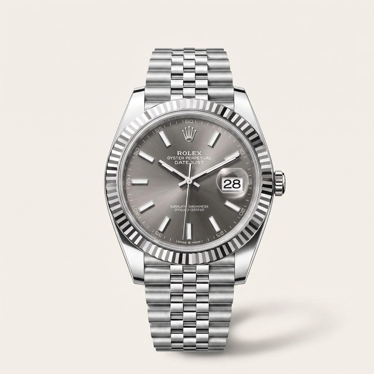 Datejust Oyster Perpetual Oystersteel Grey Dial Men's Watch
