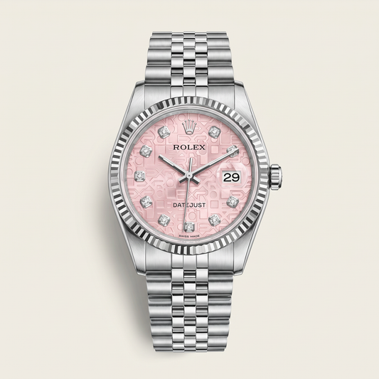 Datejust Pink Computer Dial Stainless Steel Jubilee Automatic Watch