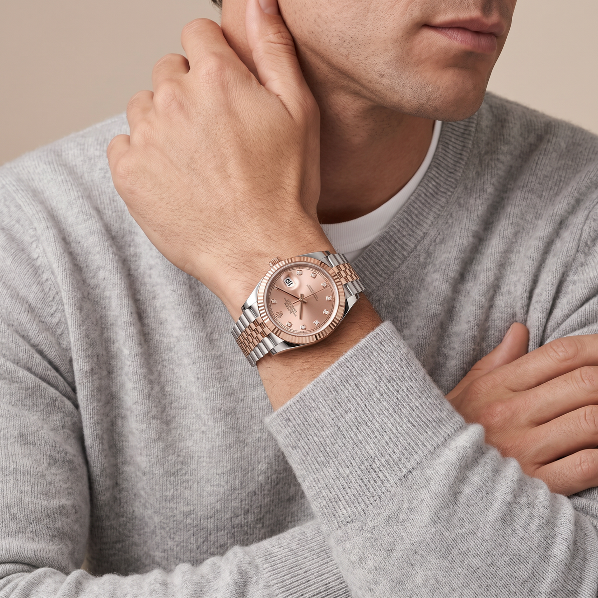 Datejust Sundust Diamond Dial Men's Watch