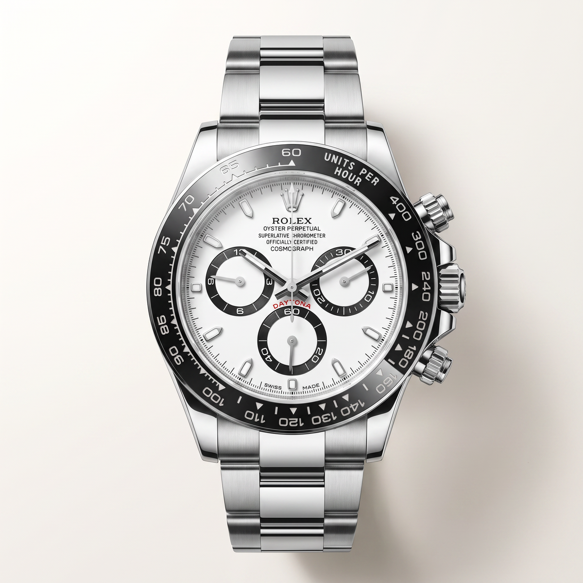 Daytona 126500 Ceramic Bezel White Panda Dial Automatic Watch