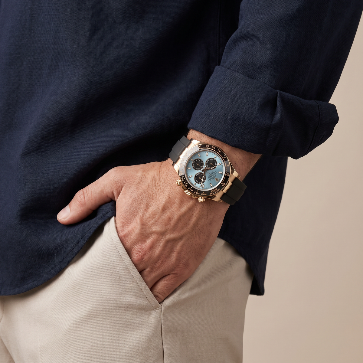 Daytona Yellow Gold Turquoise Dial Automatic Men's Watch