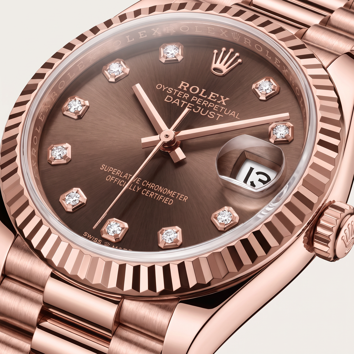 Lady-Datejust Chocolate Diamond Dial Everose Gold  Watch