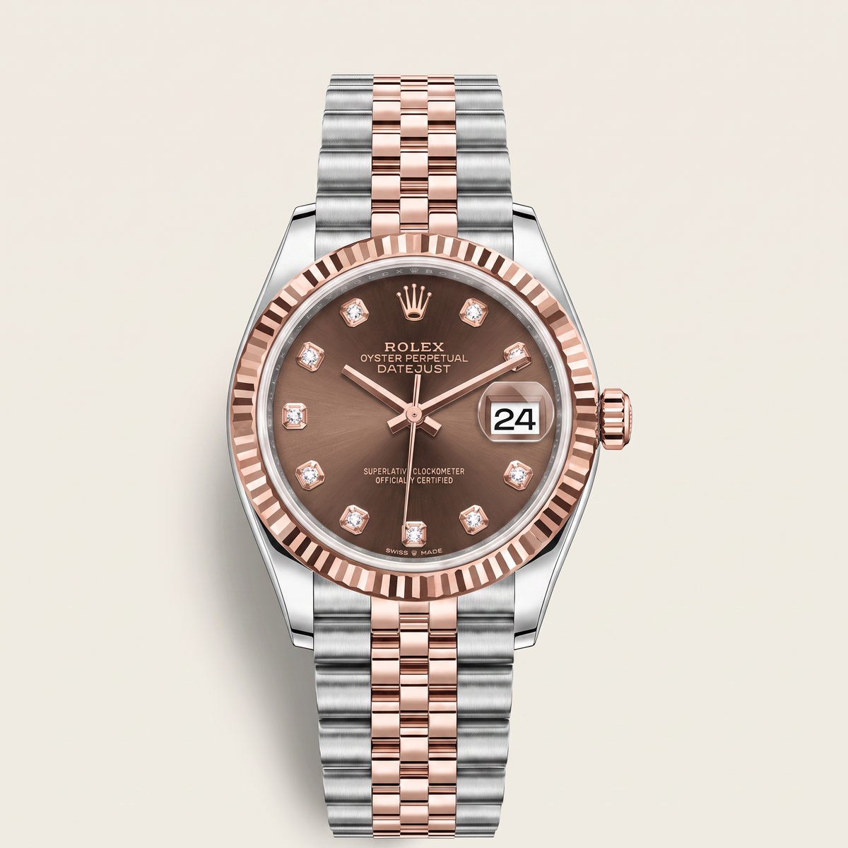 Lady-Datejust Chocolate Diamond Dial Everose Watch
