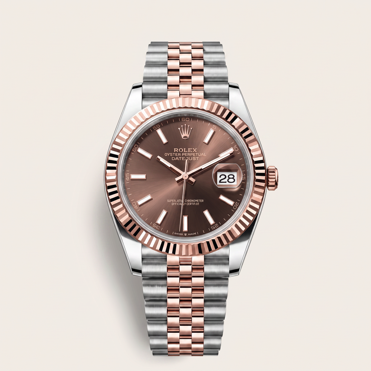 Lady-Datejust Chocolate Index Dial Everose Watch