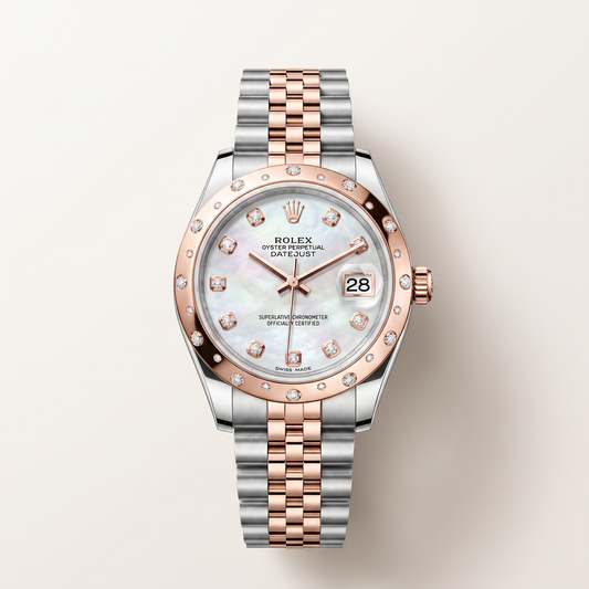 Lady-datejust Mother of Pearl Dial Star Bezel Rose Gold Watch
