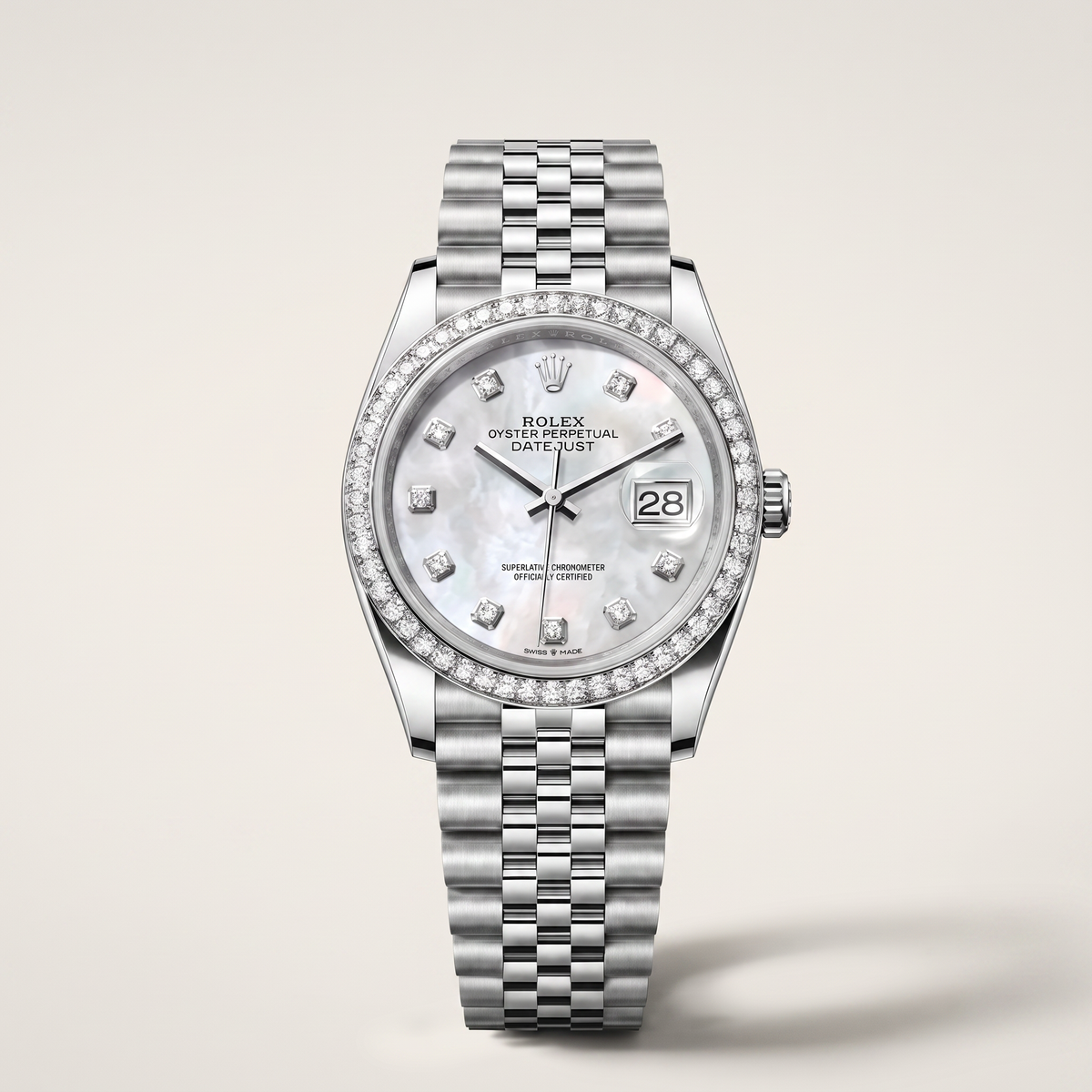 Lady-Datejust Mother-of-Pearl With Diamond Dial And Bezel Women’s Watch