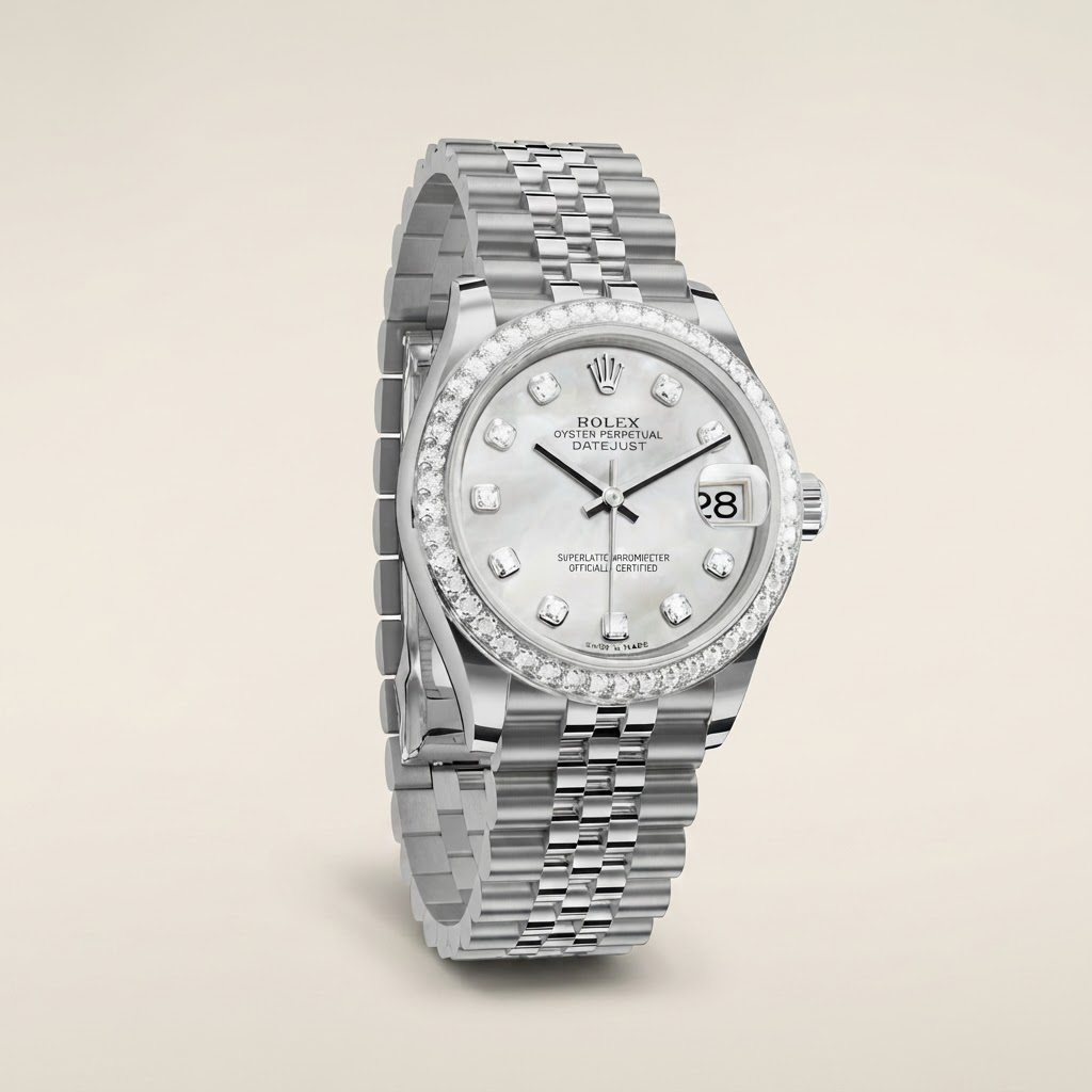 Lady-Datejust Mother-of-Pearl With Diamond Dial And Bezel Women’s Watch