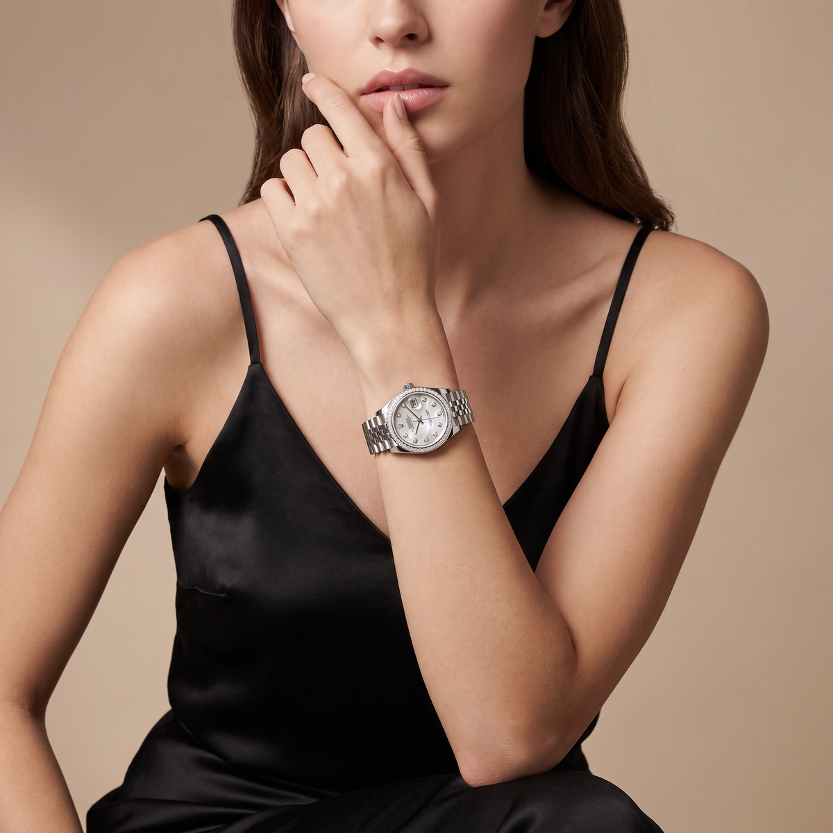 Lady-Datejust Mother-of-Pearl With Diamond Dial And Bezel Women’s Watch