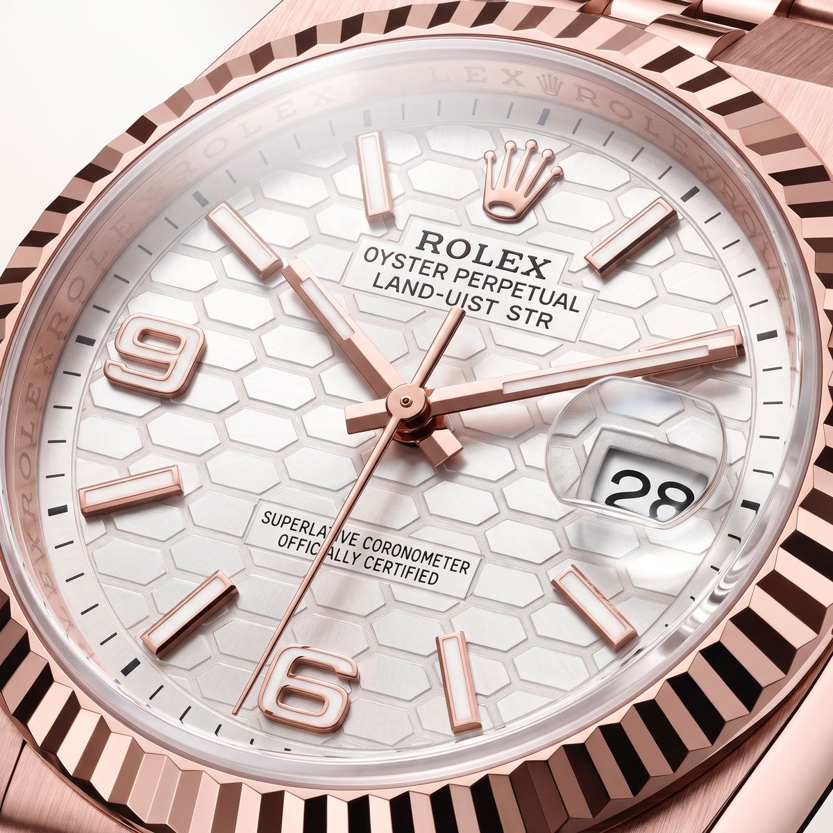Land-Dweller Oyster Everose gold White Dial Automatic Watch