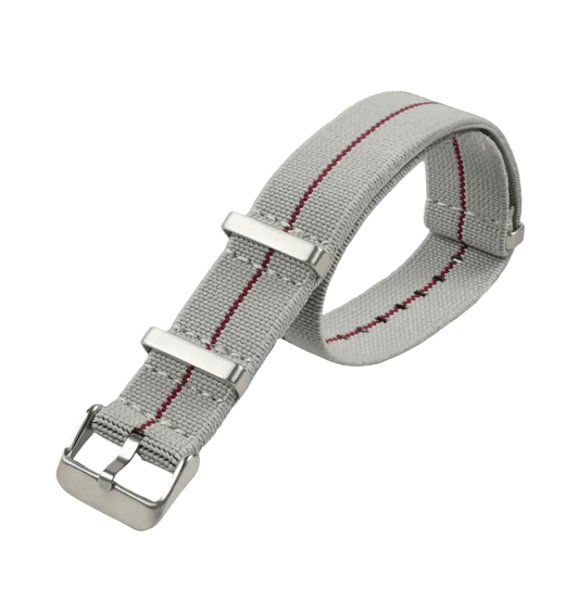 Light Grey & Red Nylon Strap