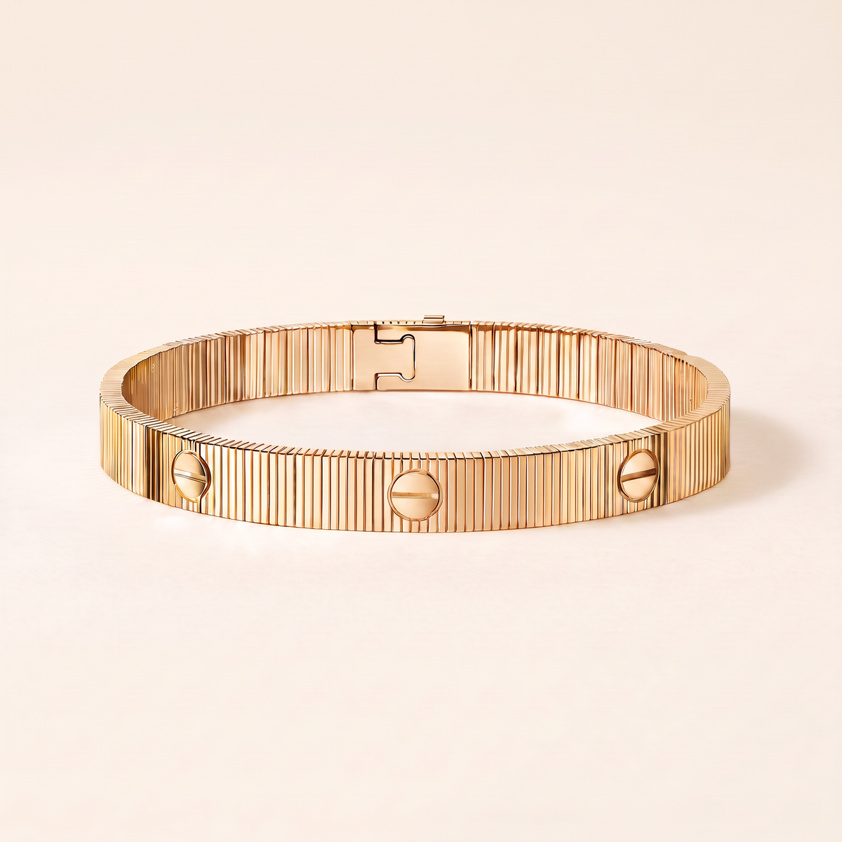 Love Ribbed Screw Accent Bracelet