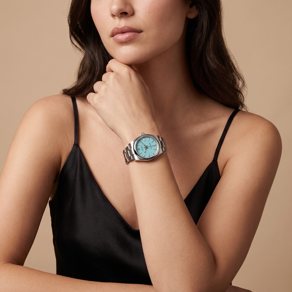 Oyster Perpetual Clean Mint Dial And Smooth Bezel Men’s Watch