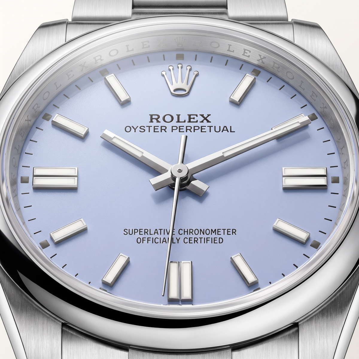 Oyster Perpetual Purple Dial And Smooth Bezel Watch