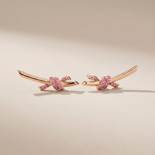 Pink Knot Earrings