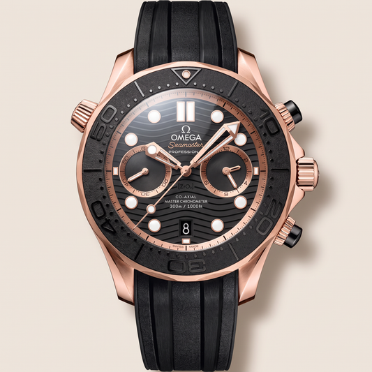 Seamaster Diver 300M Black Dial Rose Tone Bi-Color Automatic Watch 210.62.44.51.01.001