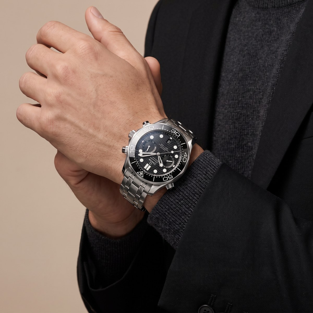 Seamaster Diver 300M Black Dial Stainless Steel Men's Watch