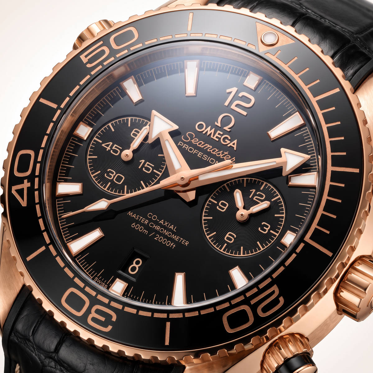 Seamaster Planet Ocean Chronograph Sedna Gold Mens Watch