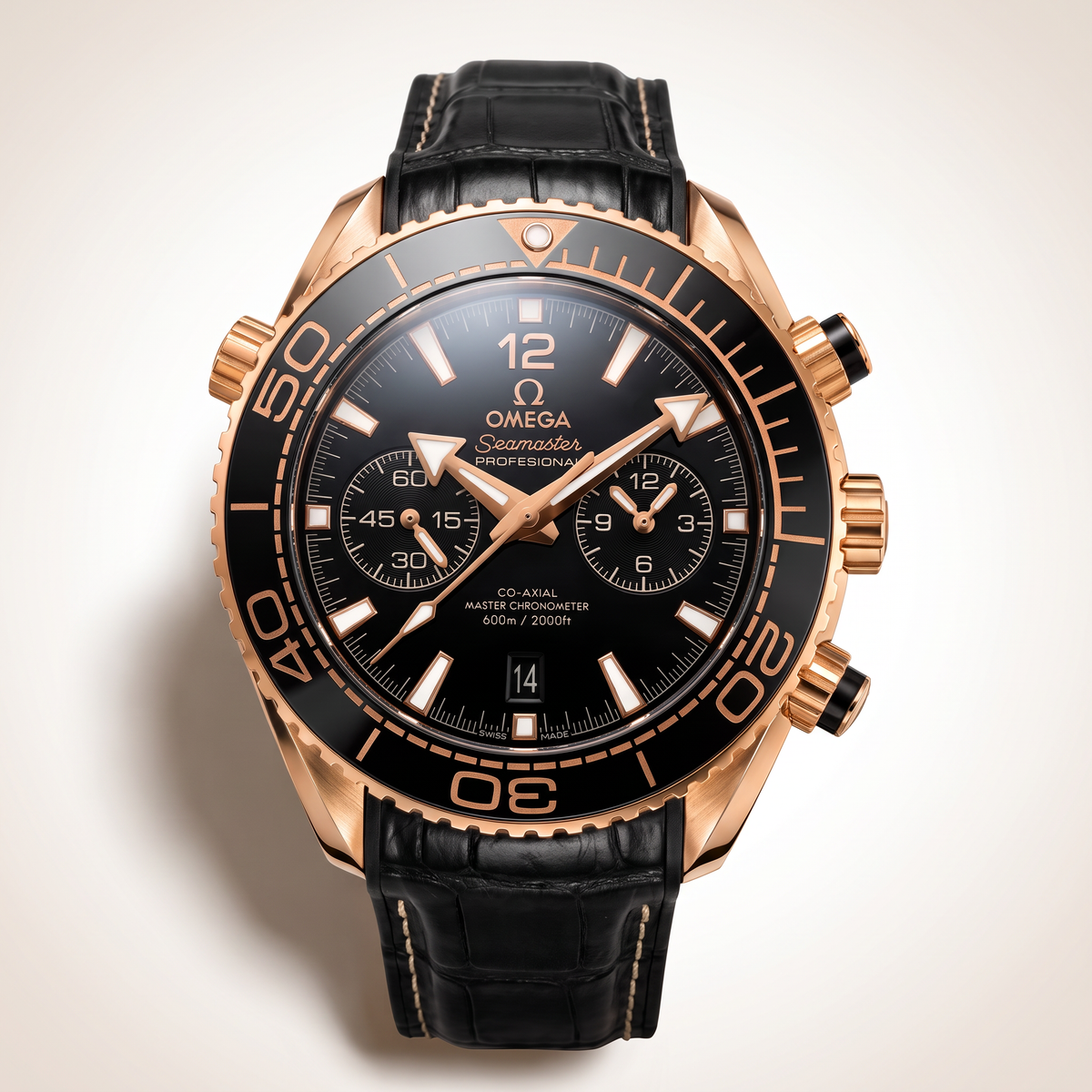 Seamaster Planet Ocean Chronograph Sedna Gold Mens Watch