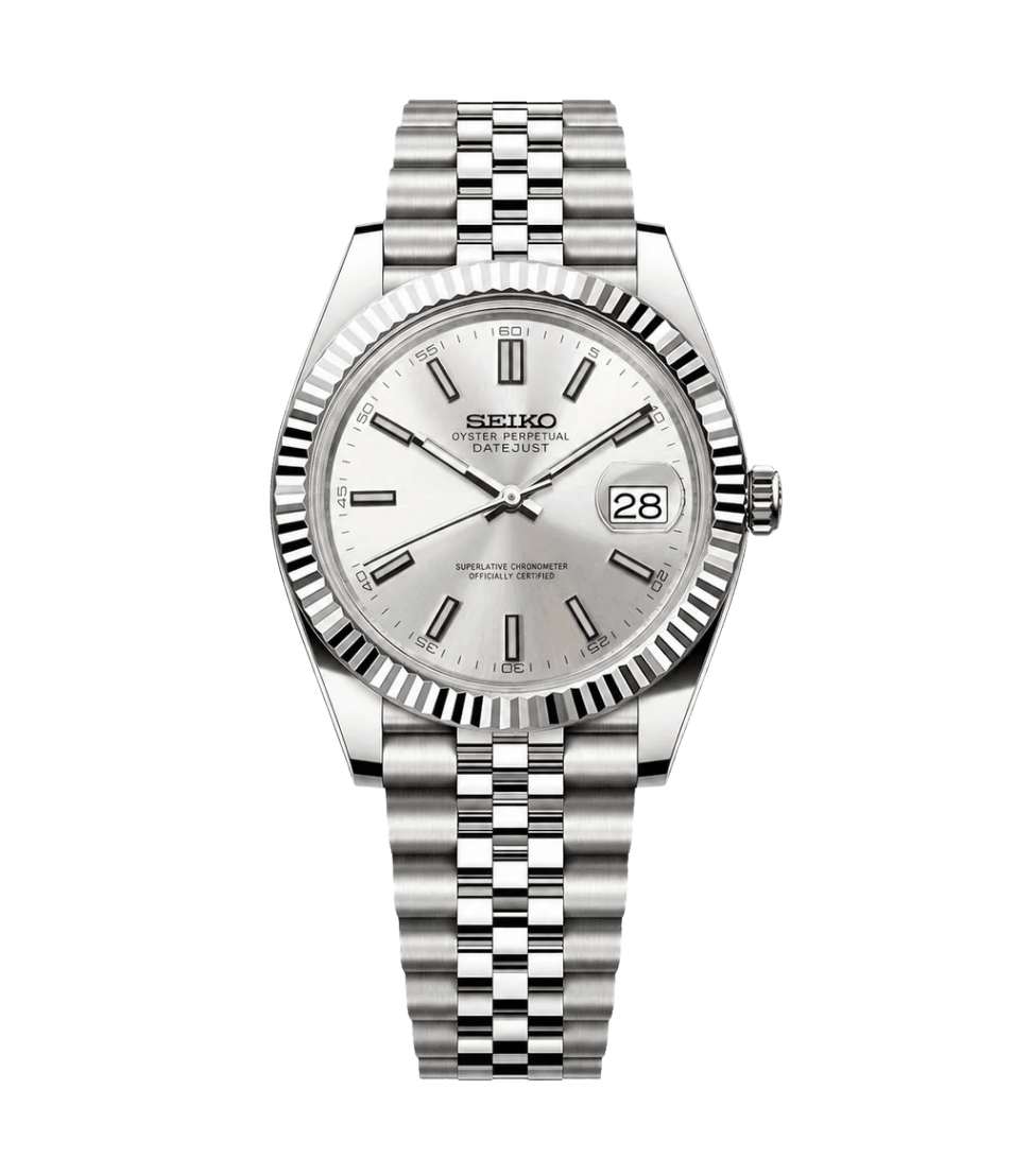 Seiko Mod Datejust Classic Silver