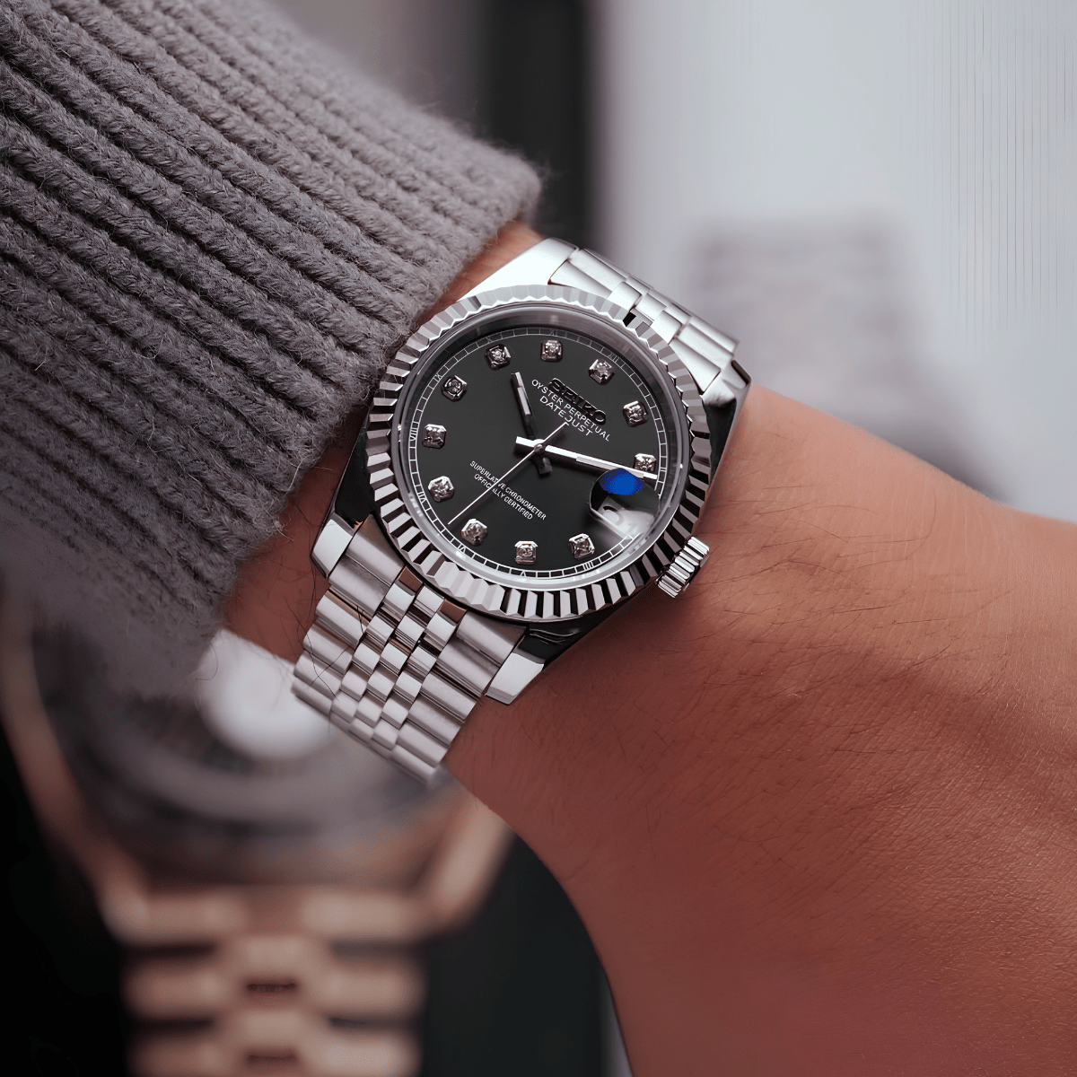 Seiko Mod Datejust Gem Black