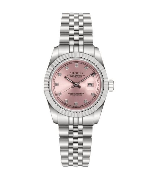 Seiko Mod Datejust Lady Gem Pink